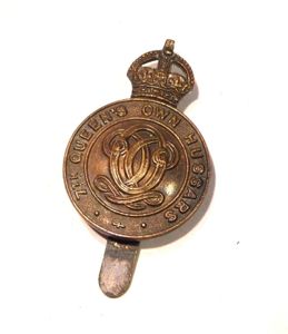 WW1 7th Q O Hussars officers Cap Badge.