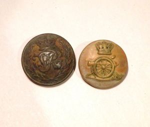 Two Victorian Brass Uniforms Buttons – Same Maker