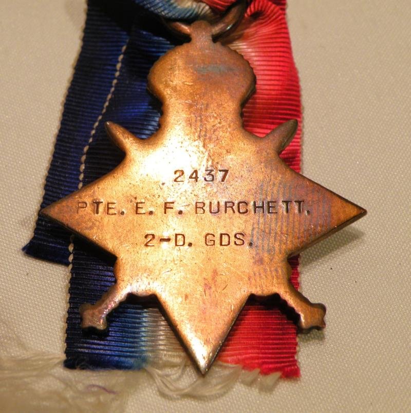 WW1 1914/15 Star Trio to Burchett 2nd Dragoon Guards + ISM. — image 2