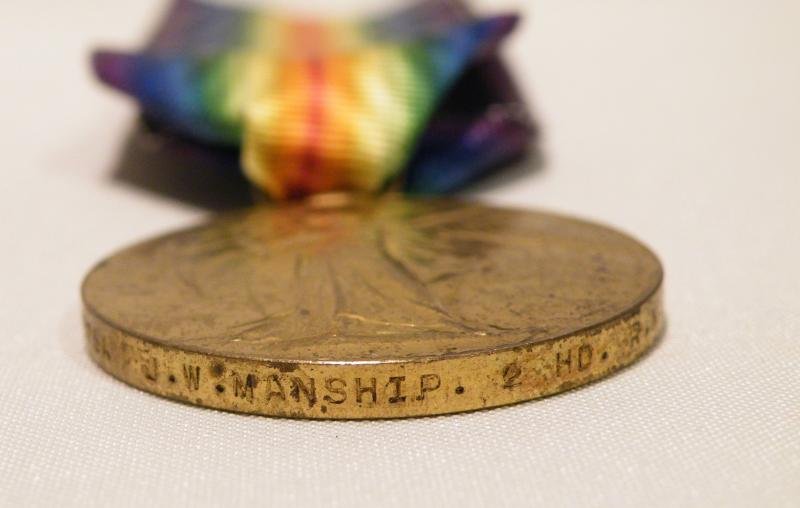 WW1 Medal Trio to Manship RNR. Killed by Mine 1916 — image 5