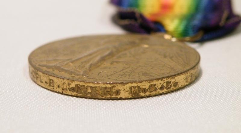 WW1 Medal Pair to Nash MGC – KIA 1st Day Passchendaele. — image 4