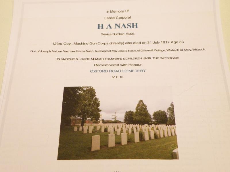 WW1 Medal Pair to Nash MGC – KIA 1st Day Passchendaele. — image 6