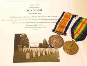 WW1 Medal Pair to Nash MGC – KIA 1st Day …