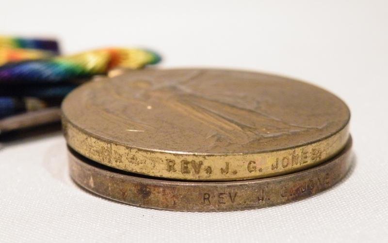 WW1 Medal Pair to Reverand Jones Army Chaplain. MID — image 2