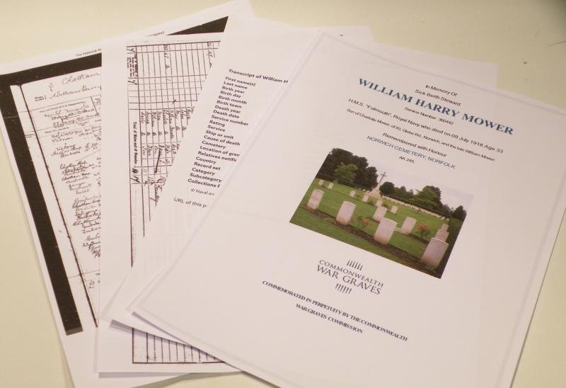 1914/15 Star Trio to Mower Royal Navy Sick Birth. Died 1918. — image 9