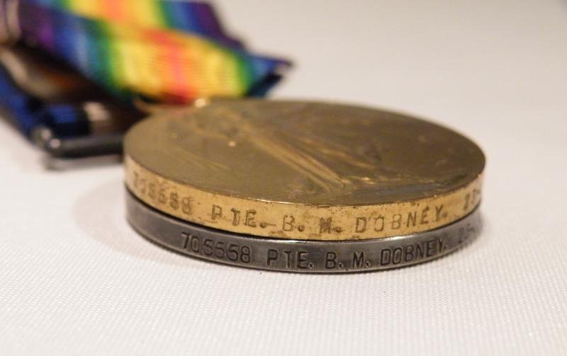 WW1 Medal Pair Etc to Dobney 23rd Londons. — image 3