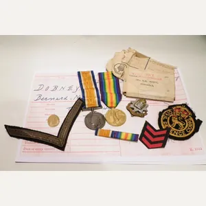 WW1 Medal Pair Etc to Dobney 23rd Londons.