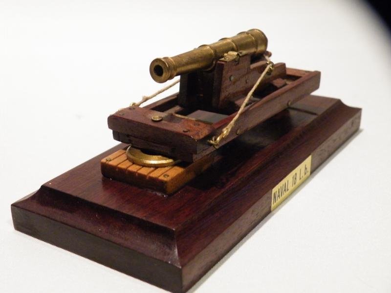 Vintage Small Metal and Wood Naval 18lb Cannon Desk Item — image 3