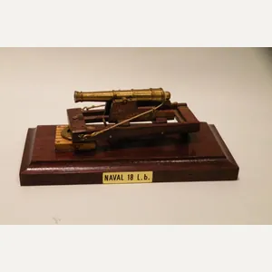 Vintage Small Metal and Wood Naval 18lb Cannon Desk Item