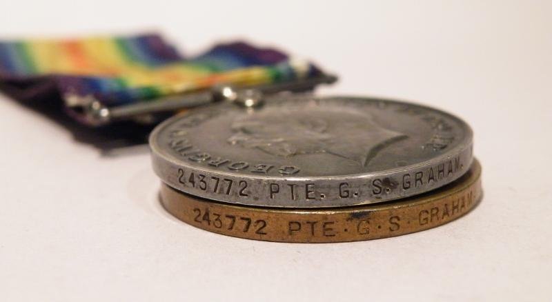 WW1 medal Pair to Graham Yorks & DLI. — image 3