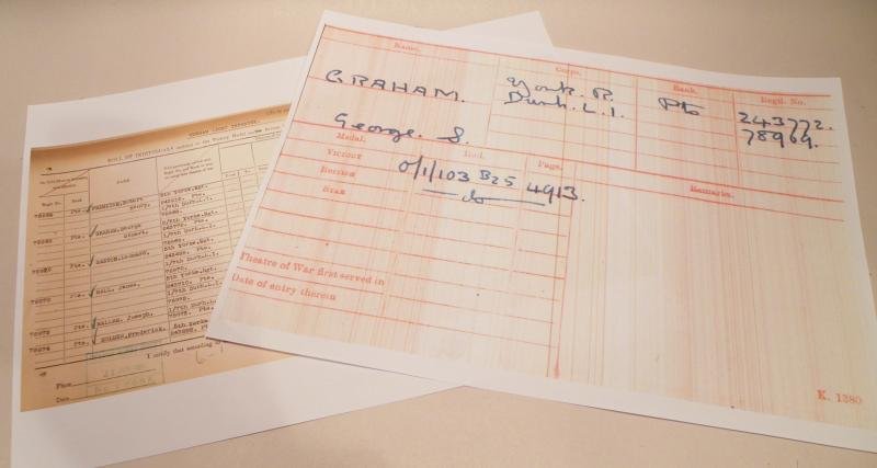 WW1 medal Pair to Graham Yorks & DLI. — image 5