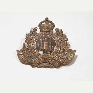 WW1 Suffolk Regiment Officers Cap Badge.