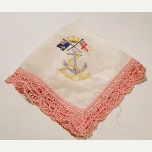 Vintage Royal Navy Embroidered Silk Sweetheart Handkerchief