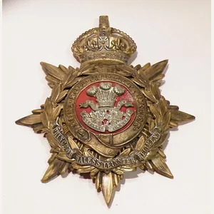 Edwardian Leinster Regiment Officers Helmet Plate.