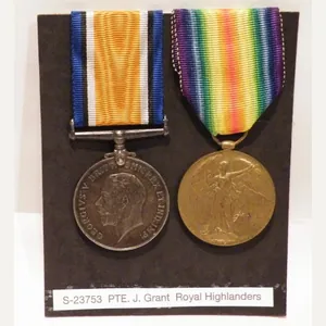 WW1 Medal Pair to Grant 1/7th Black Watch.
