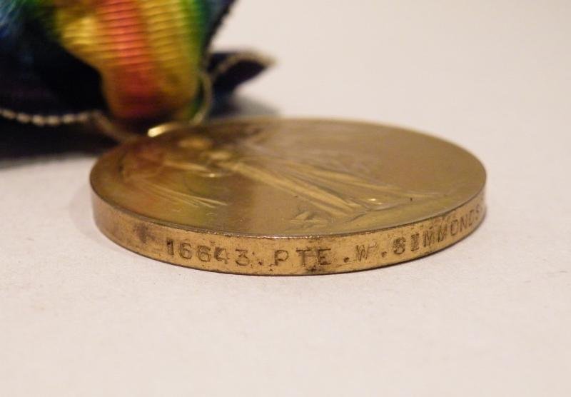 WW1 Victory Medal Simmonds Essex Reg - Killed Gallipoli. — image 4