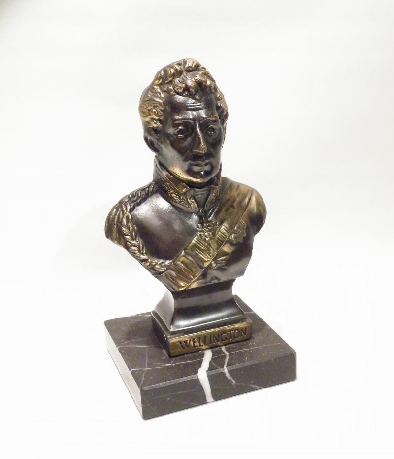 Vintage Polished Bronze Bust of Wellington