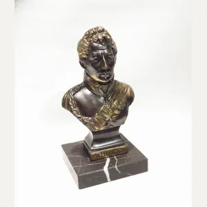 Vintage Polished Bronze Bust of Wellington