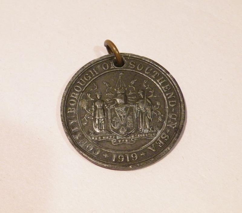 1919 Borough Of Southend Peace Medallion — image 2