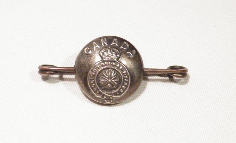 WW1 Era Canadian Button Silver Sweetheart Brooch