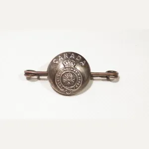 WW1 Era Canadian Button Silver Sweetheart Brooch