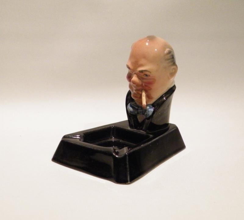 Vintage Ceramic Comedic Winston Churchill Ashtray — image 2