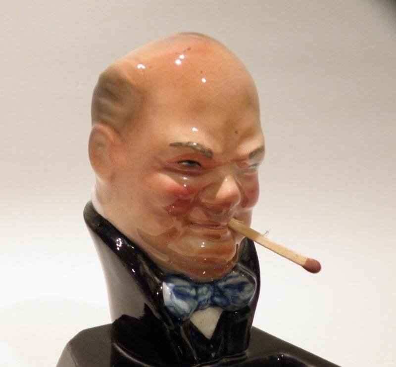 Vintage Ceramic Comedic Winston Churchill Ashtray — image 3
