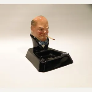 Vintage Ceramic Comedic Winston Churchill Ashtray