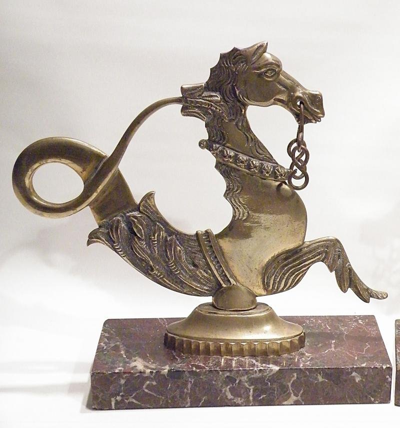 Pair Antique Brass Venetian Gondola Horses. — image 2