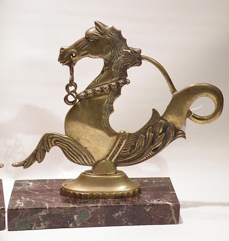 Pair Antique Brass Venetian Gondola Horses. — image 3