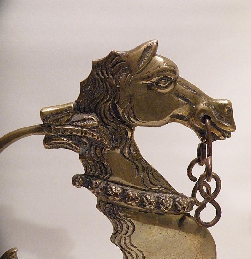 Pair Antique Brass Venetian Gondola Horses. — image 4