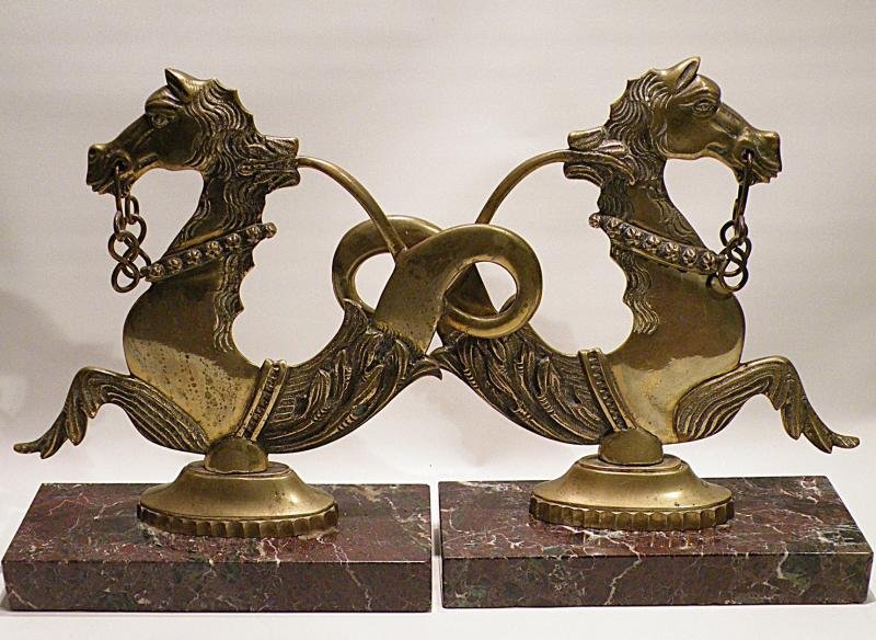 Pair Antique Brass Venetian Gondola Horses. — image 5