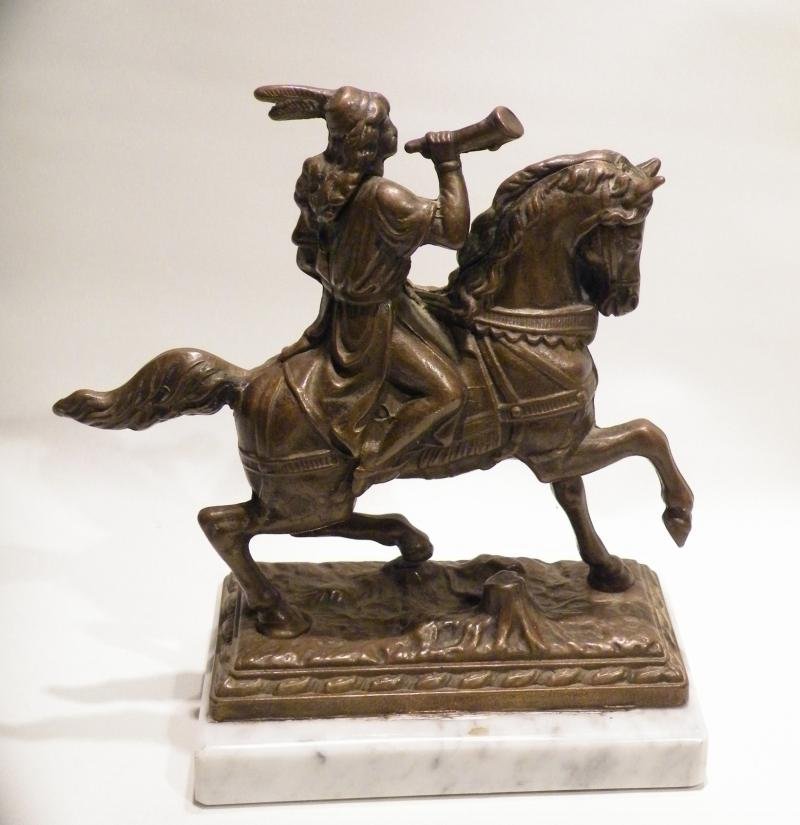 Antique Bronze Figure of Medieval Trumpeter. — image 3