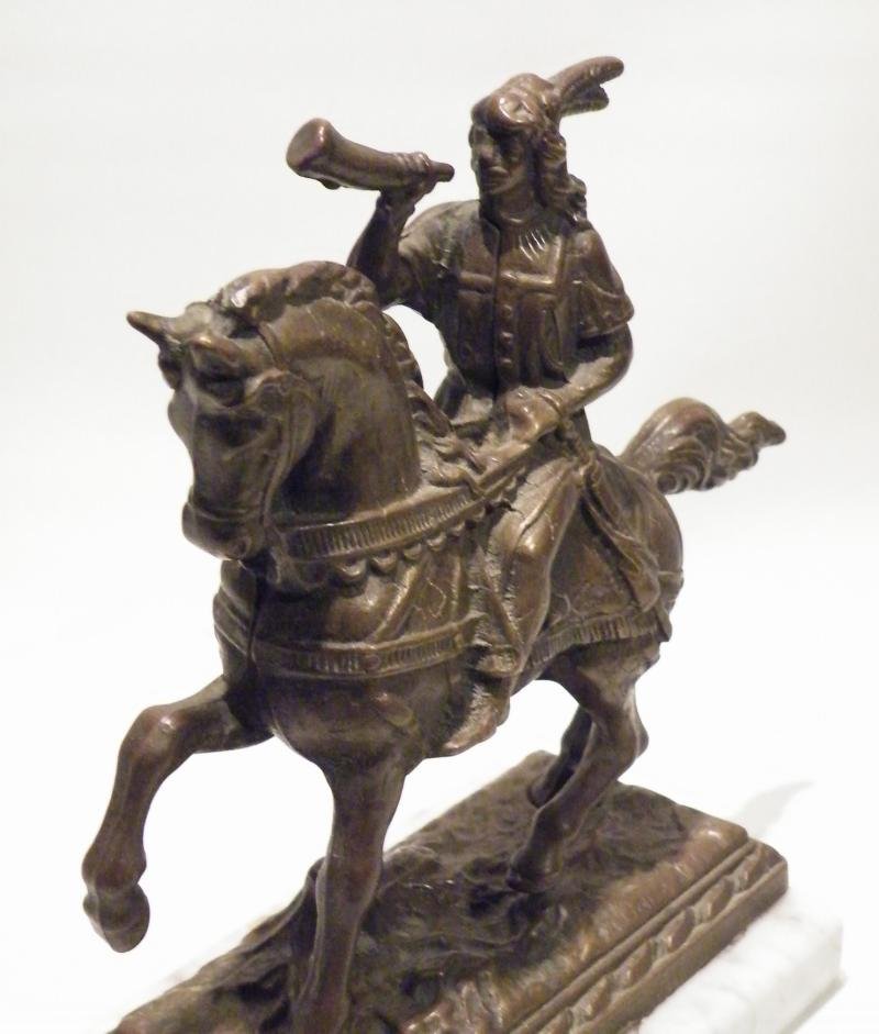 Antique Bronze Figure of Medieval Trumpeter. — image 4
