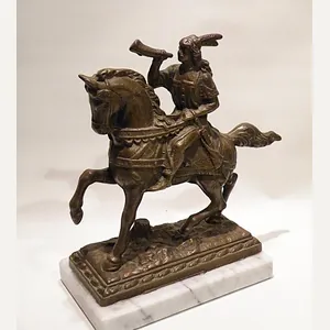 Antique Bronze Figure of Medieval Trumpeter.