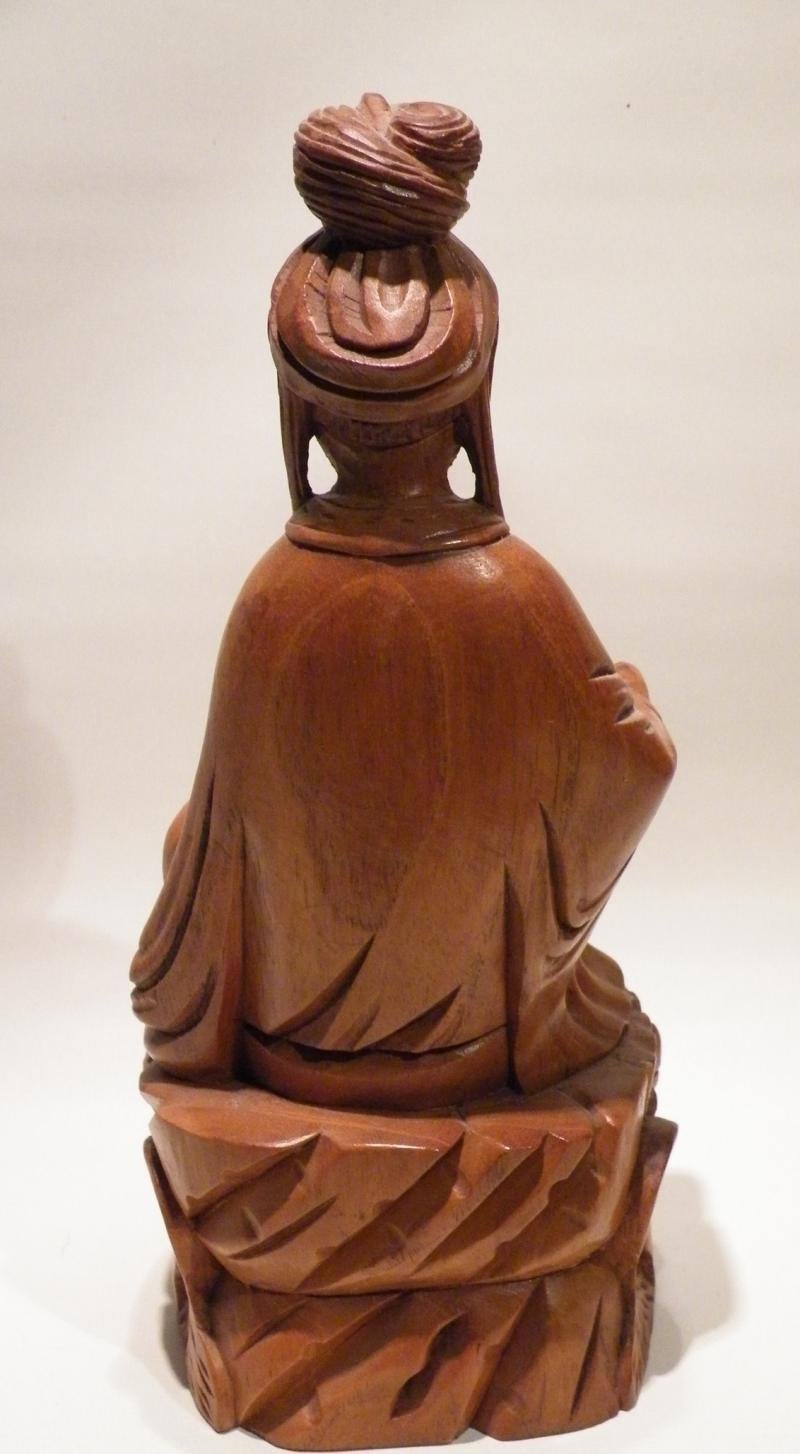 Vintage Chinese Pear Wood Carving of Quan-Yin. — image 3