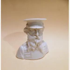 Antique Glazed White Porcelain Bust of William Booth Salvation Army