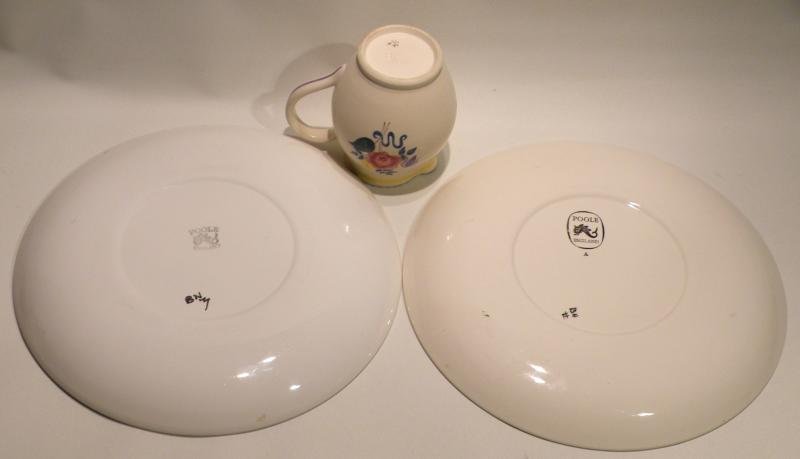 Three Pieces of Vintage Poole Hand Painted Pottery — image 4