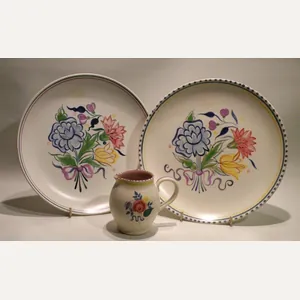 Three Pieces of Vintage Poole Hand Painted Pottery