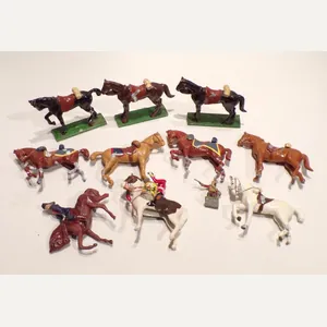 10 old Lead Military Horses.