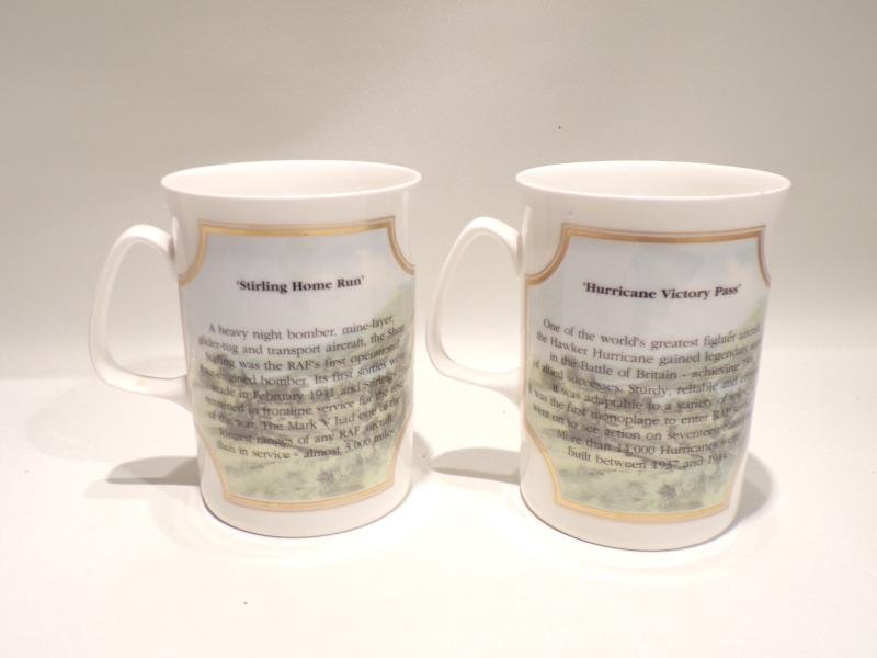Pair Davenport Porcelain Mugs – Heroes of the Skys. — image 2