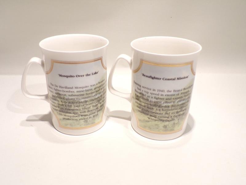 Pair Davenport Porcelain Mugs – Heroes of the Skys. — image 2