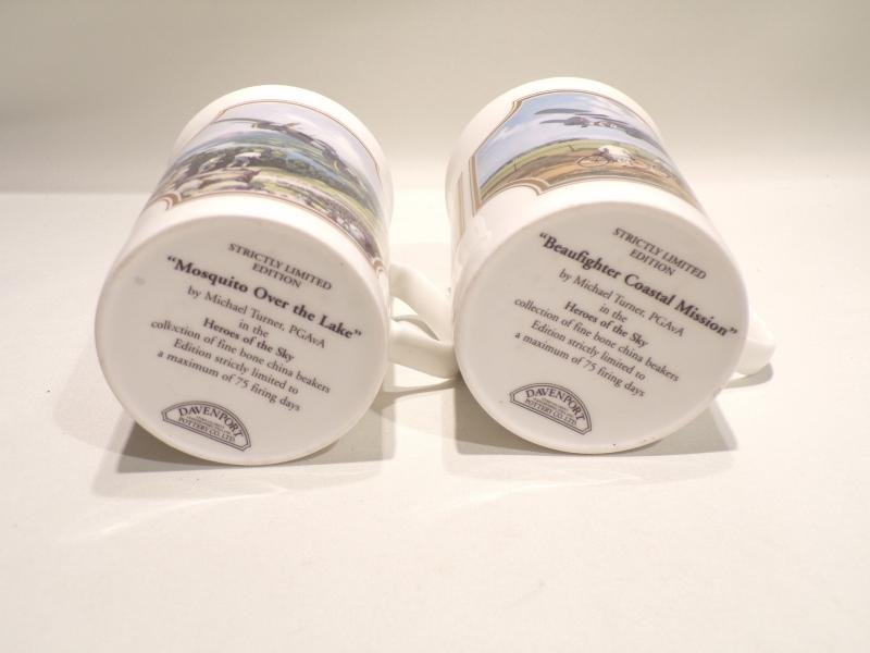Pair Davenport Porcelain Mugs – Heroes of the Skys. — image 3