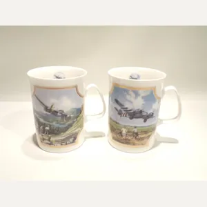 Pair Davenport Porcelain Mugs – Heroes of the Skys.