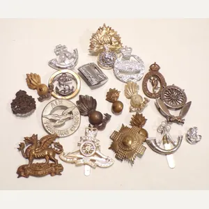 Collection of 18 Mixed Vintage Cap Badges