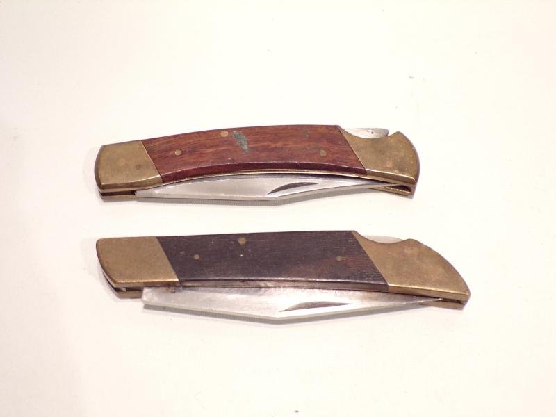 6 Wood & Brass Lock Knives — image 2