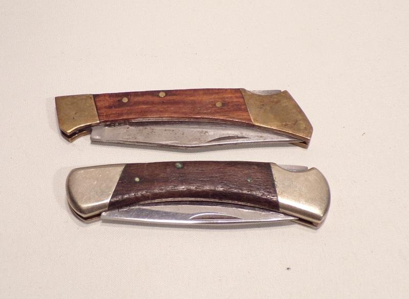 6 Wood & Brass Lock Knives — image 3