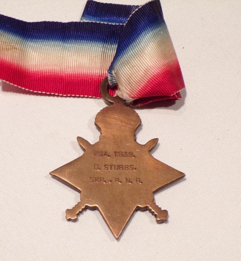 WW1 1914/15 Star Trio to Stubbs RNR & 14/15 Star to Son. — image 3