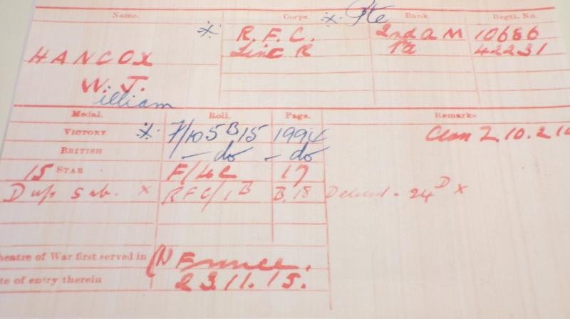 WW1 Medal Trio to Hancox RFC & Lincs Reg. — image 6