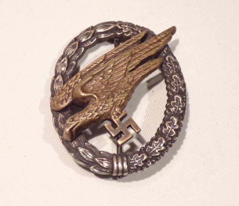 WW2 German Luftwaffe Paratroopers Badge by Brüder Schneider. — image 2